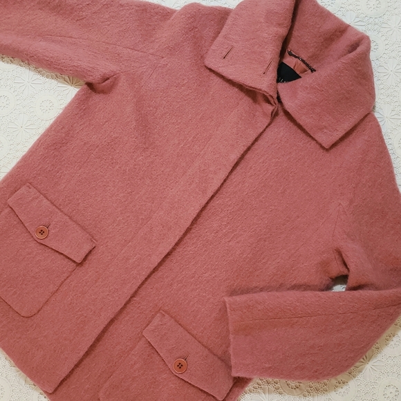 Talbots Wool/Aalpaca/Mohair Coat, Pink, Sz Lg - Picture 2 of 8
